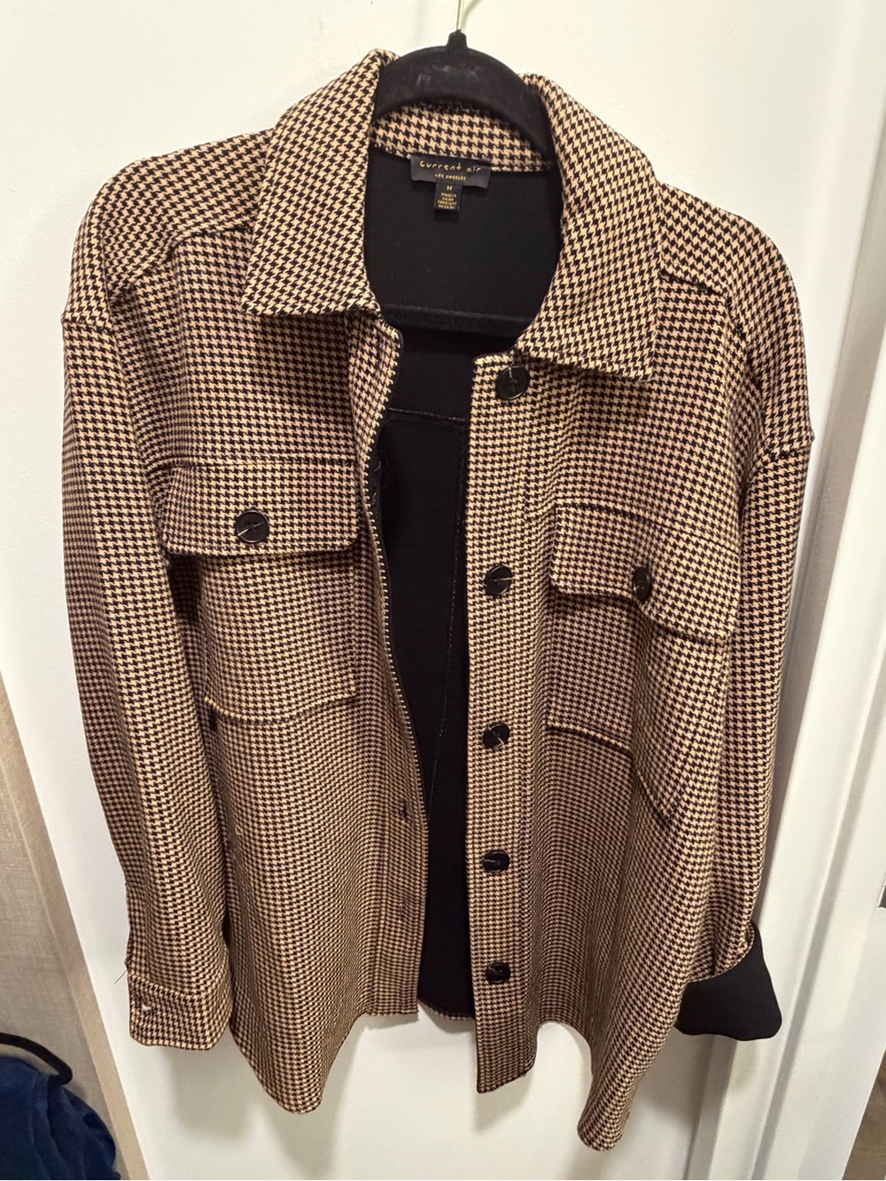 Current Air Houndstooth Shacket Jacket - Brown and Black